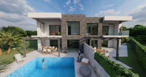 20362 – NEUE DOPPELHAUS MIT POOL UND GARTEN, 200 M VOM MEER!